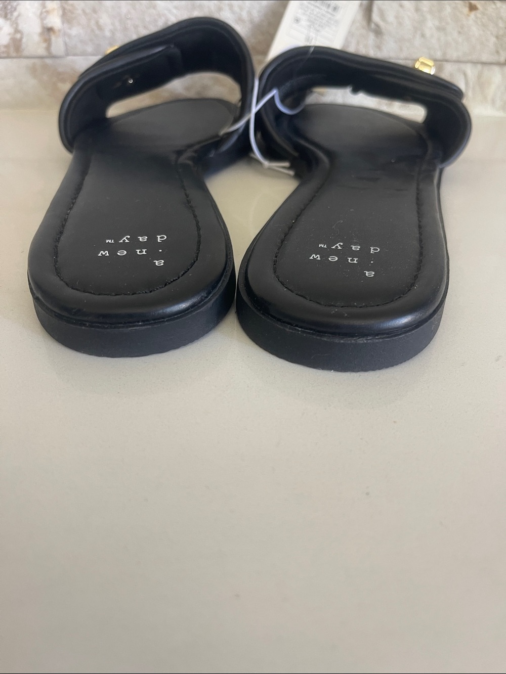 NWT $25 a new day Audrey Black slip on sandal Size 11 - Picture 5 of 9